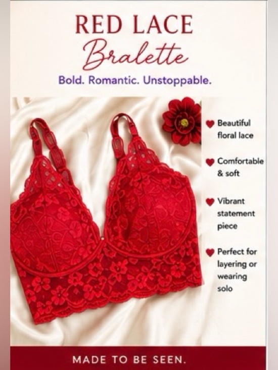 Victoria's Secret Other - Victoria's Secret Red Lace Longline Bralette